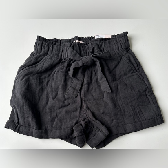 SO Pants - NWT SO Black High Rise Soft Cotton Tie Relaxed Camp Shorts Juniors Size Small